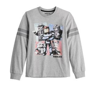 New nwt Roblox Graphic Tee Tshirt long sleeve gray boys xl licensed official